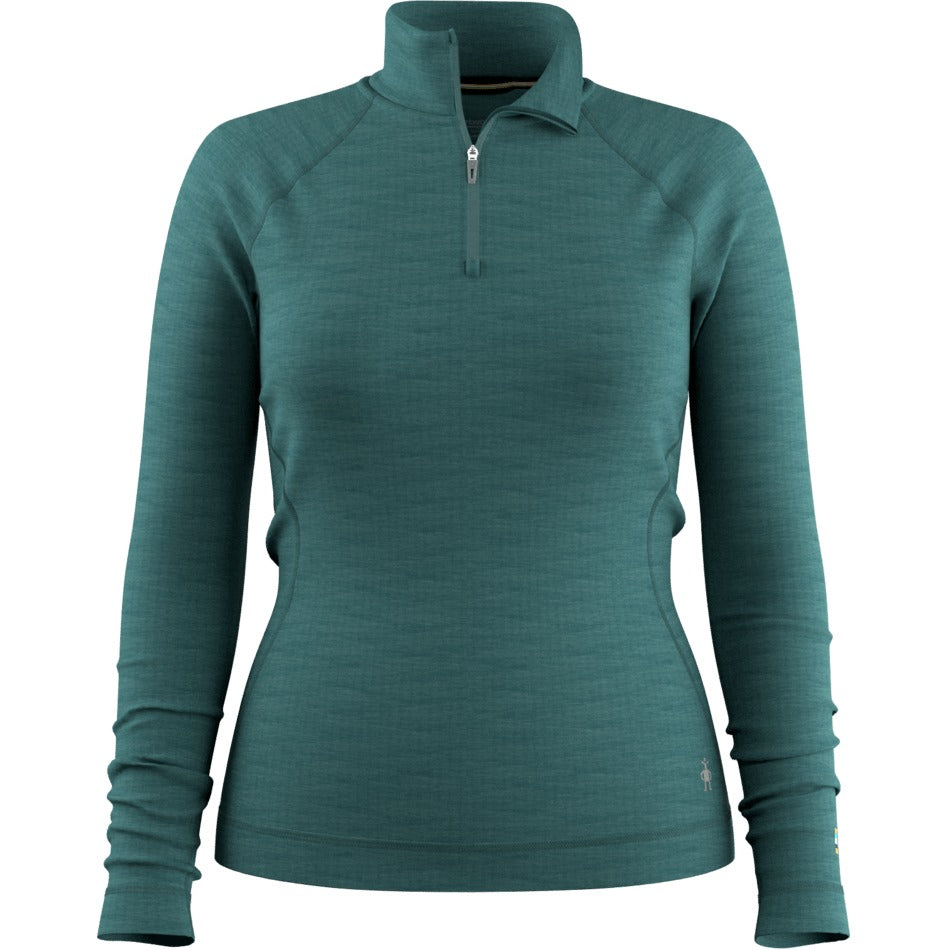 Smartwool Women's Classic Thermal Merino Base Layer 1/4 Zip - Dark Teal Heather